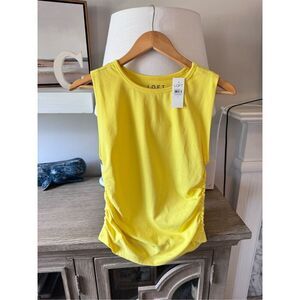 NWT LOFT Yellow Tank Top with Cinched Sides Size Small